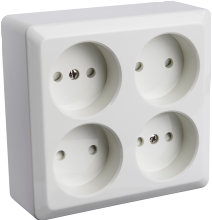 Stikkontakt UTP 4-veis u/jord - Atia 